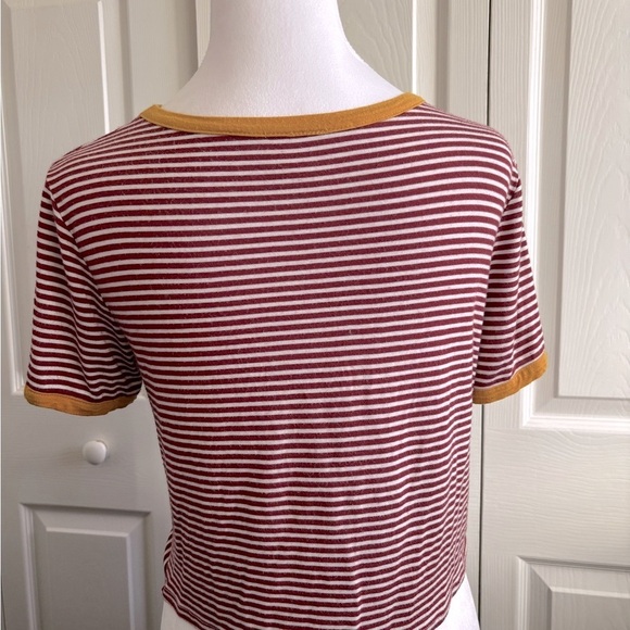Urban Outfitters Striped Knot Front Top - Red and Gold - Picture 2 of 2